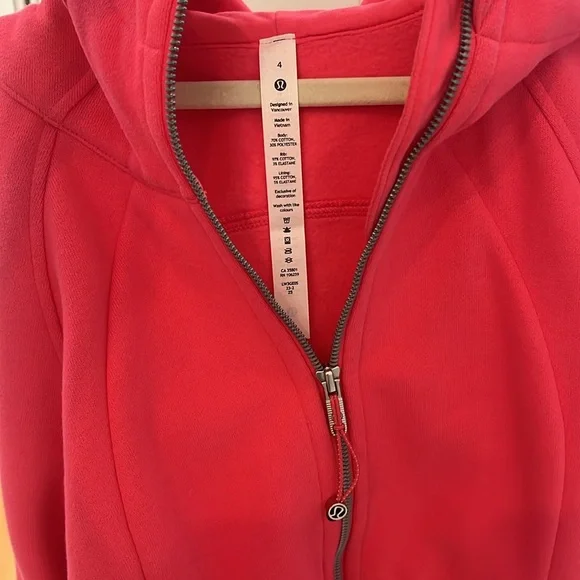 Lululemon Scuba full zip cropped hoodie in “lip gloss” size 4. - Picture 6 of 8